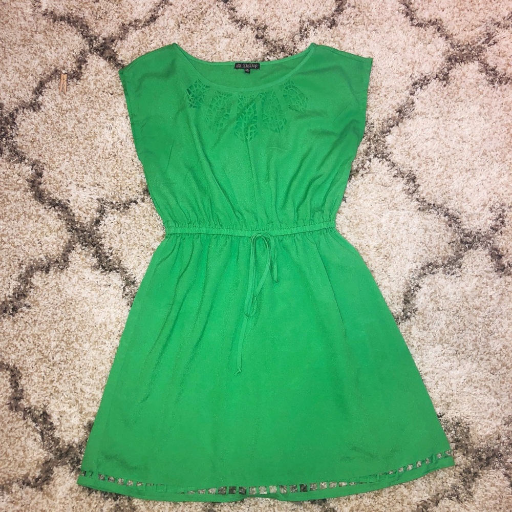 Green Laser Cut Dress
